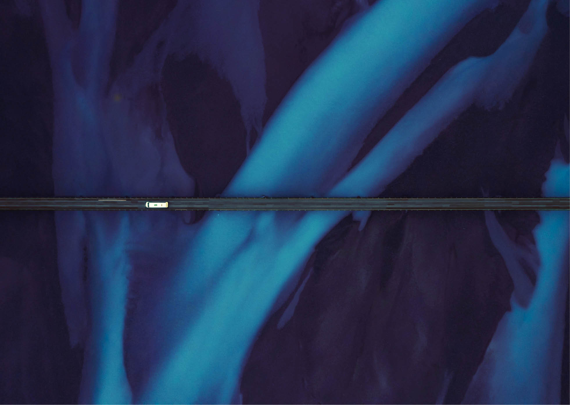 The blue steams of glacier water from the Vatnajokull glacier floawing to the coast in the south of Iceland.